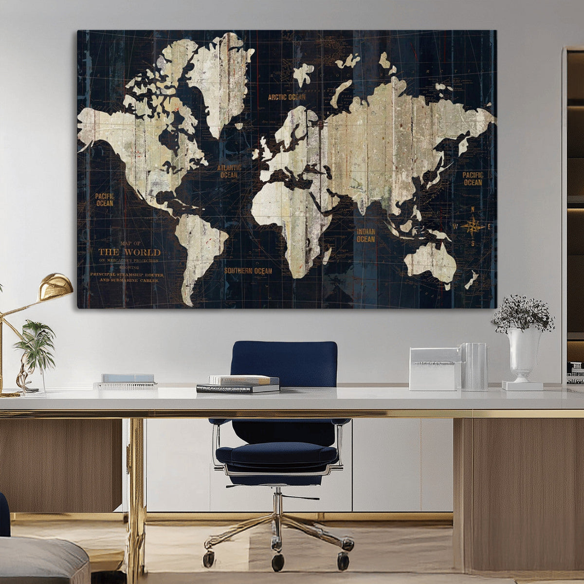 World Map Canvas Print – Detailed Map of the World Wall Art