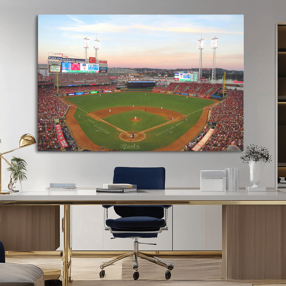 Cincinnati Reds Baseball Print Canvas- Cincinnati