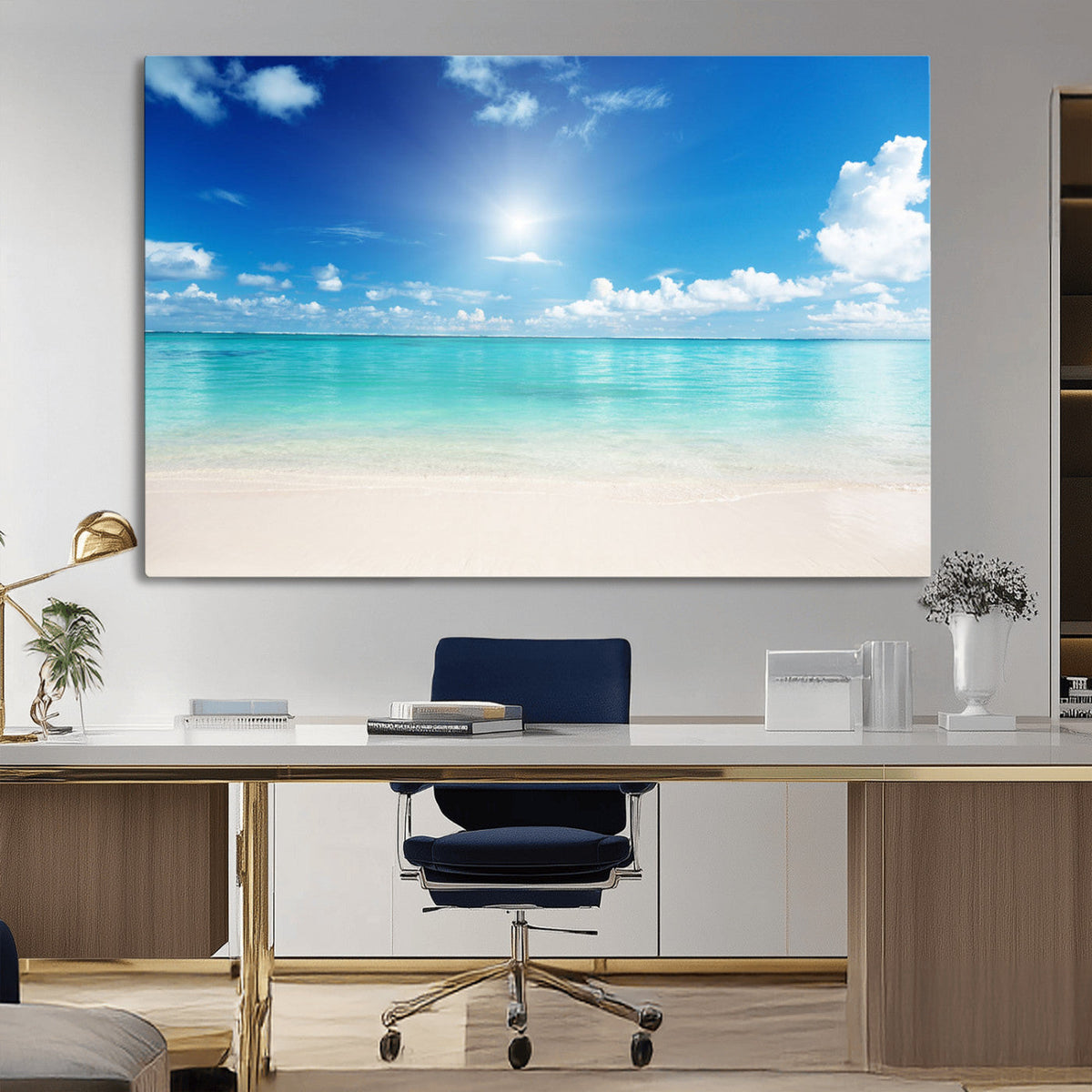 Blue Ocean Wall Art Canvas Print - Tranquil Ocean Paradise
