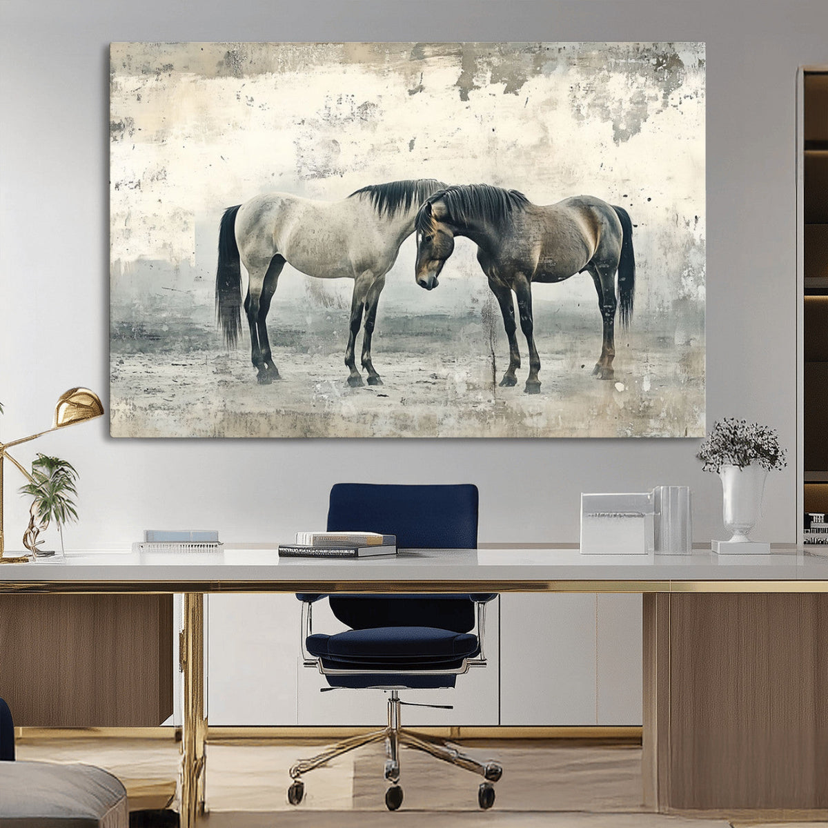 Chines Style Majestic Horses Wall Art | Ready to Hang and