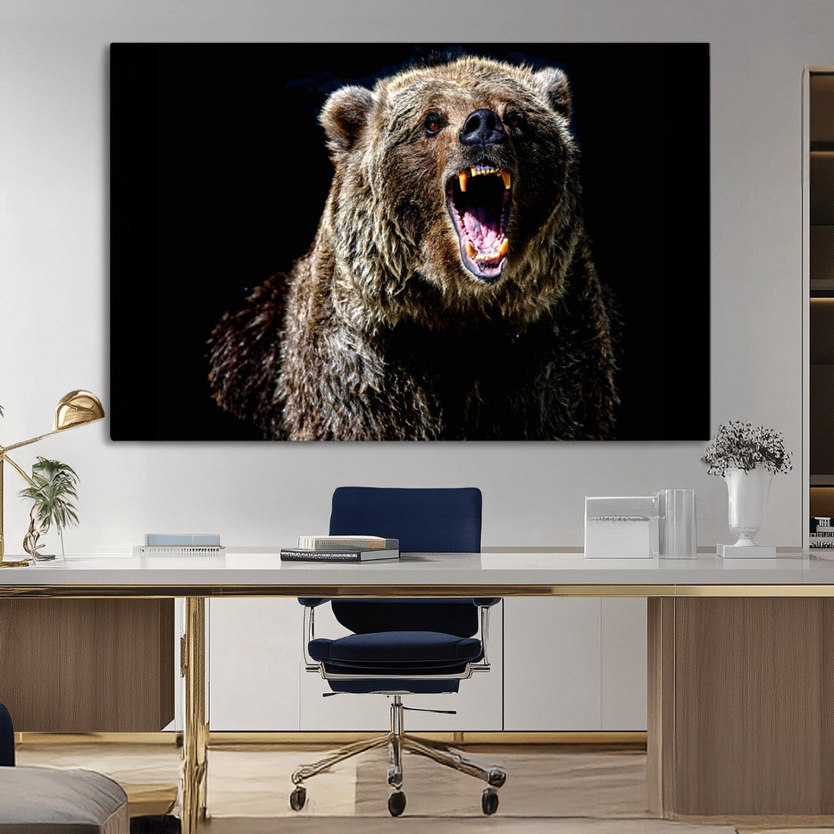 Grizzly Bear Canvas Print | Wildlife Wall Art for Cabin