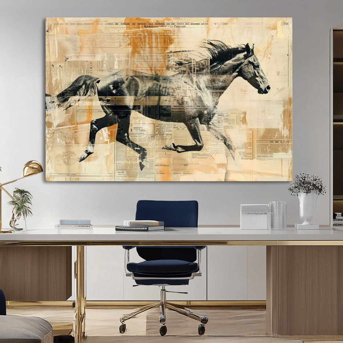 Chines Style Running Horse Western Wall Art | Farmhouse Wall