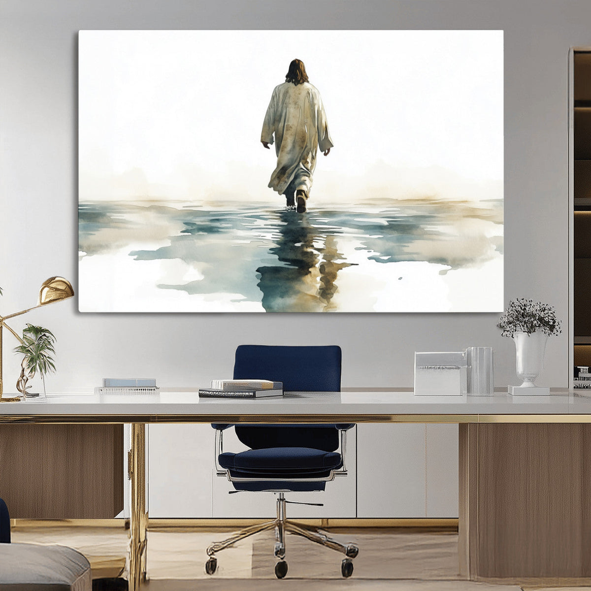 Abstract Jesus Wall Art Canvas Print, Christian Wall Art,