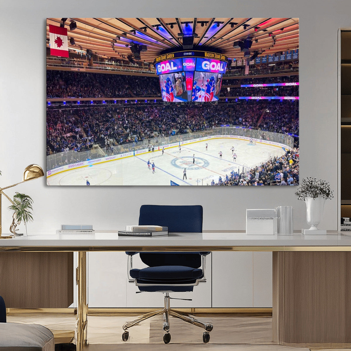 Madison New York Rangers Hockey Stadium Wall Art Canvas