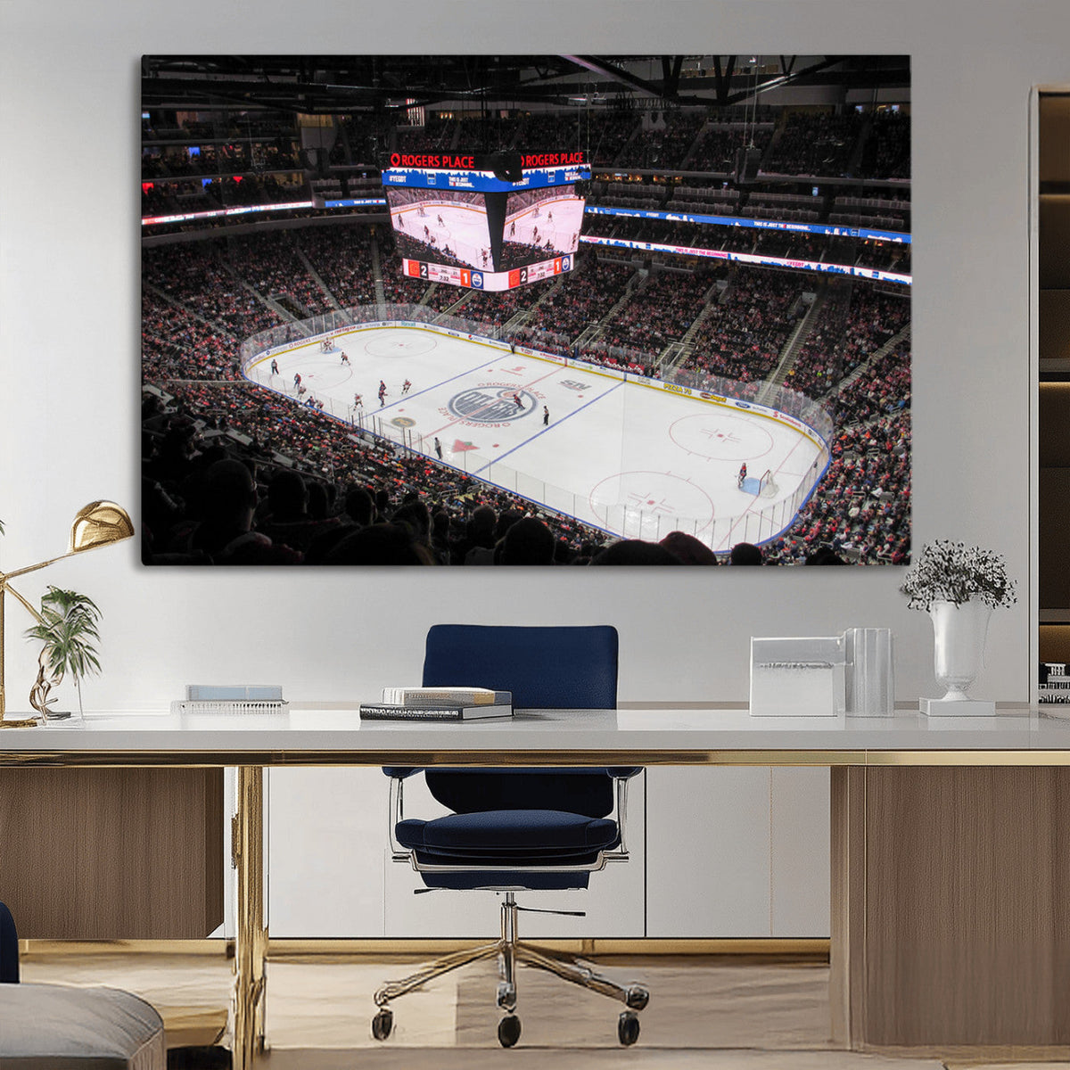 Rogers Place Edmonton Oilers Ice Hockey Stadium Wall Art,