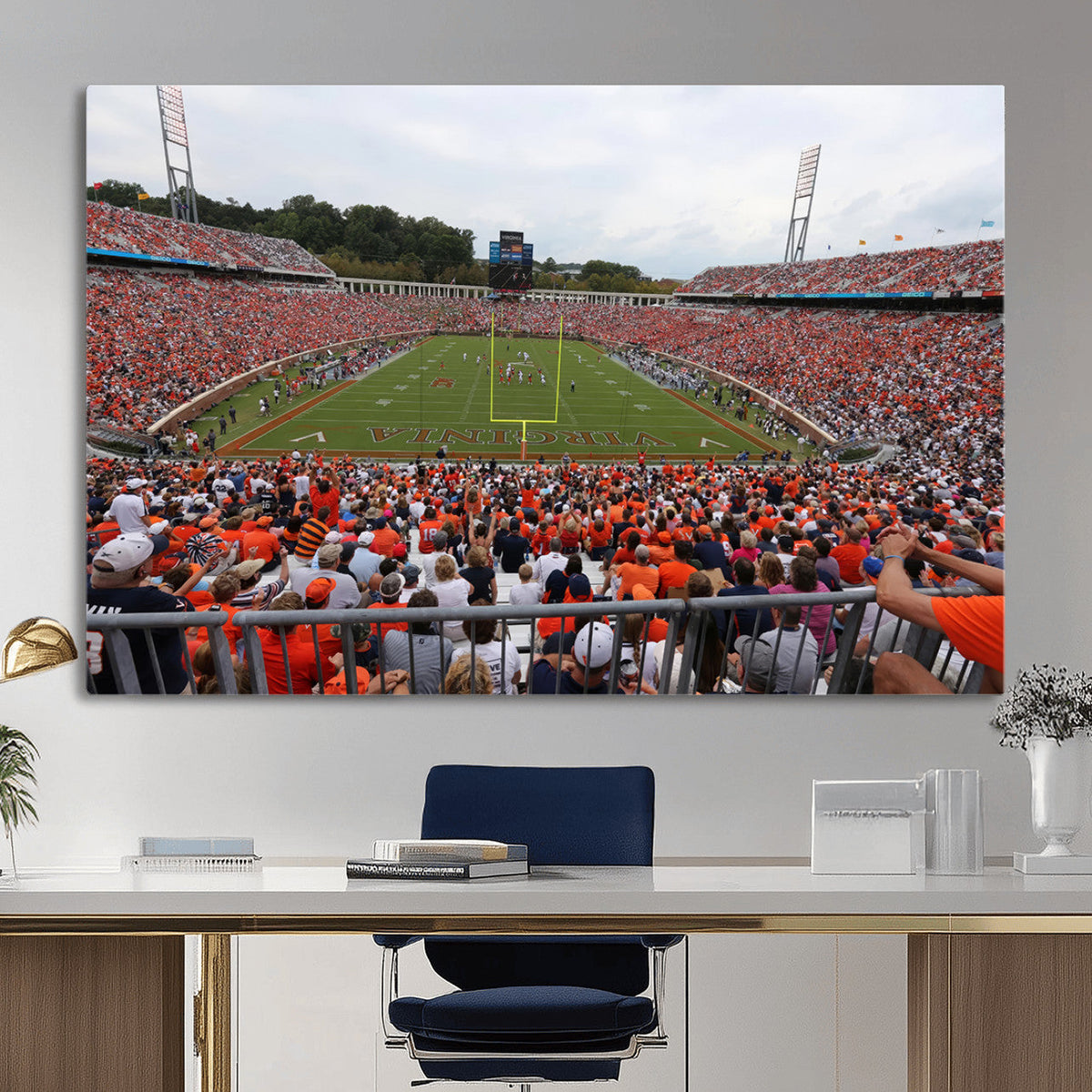 Virginia Cavaliers Football Team Print - Charlottesville Scott Stadium Print Wall Art Canvas