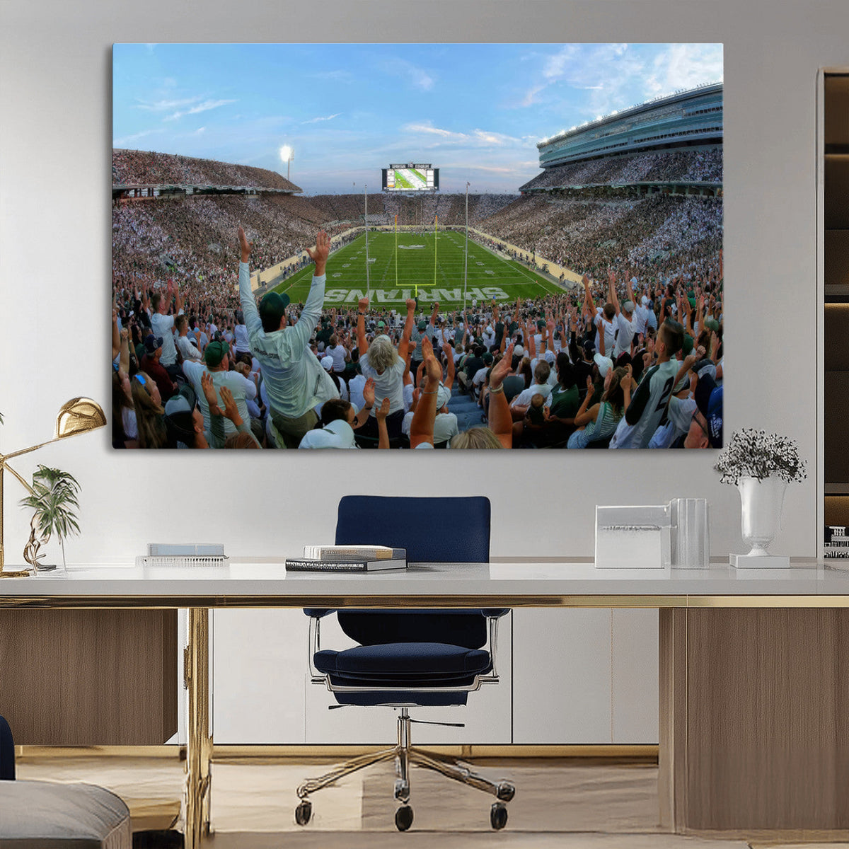Michigan State Spartans Football Team Art Print - East
