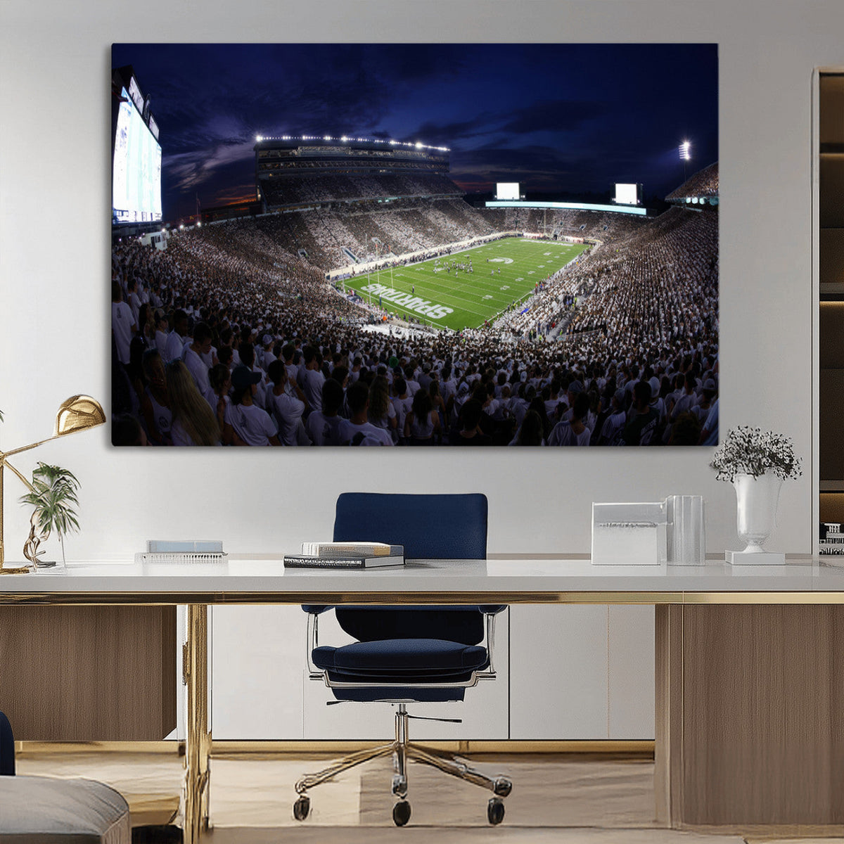 Michigan State Spartans Canvas, Framed Football Team Print -