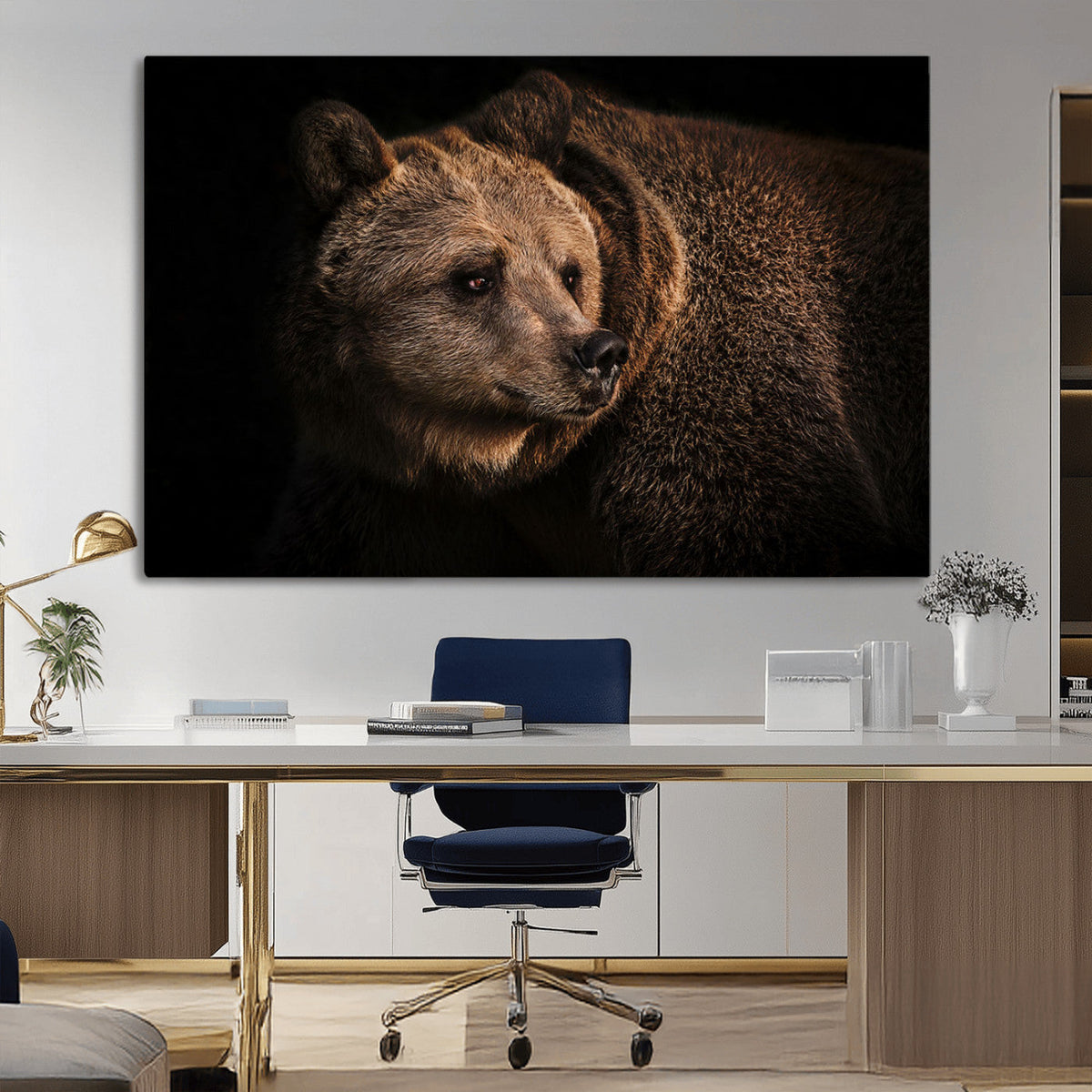 Wild Grizzly 399 Bear Canvas Wall Art Print, Bear Animal