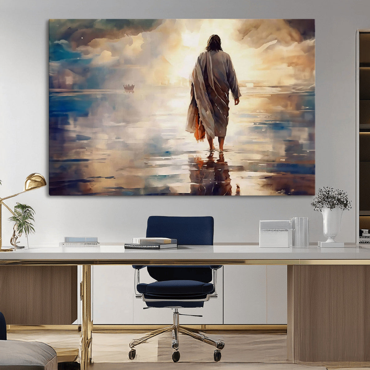 Jesus Walking on Water Wall Art | Ready to Hang Spiritual