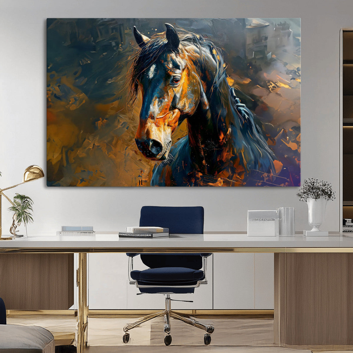 Abstract Horse Wall Art Canvas Print | Farmhouse Wall Decor