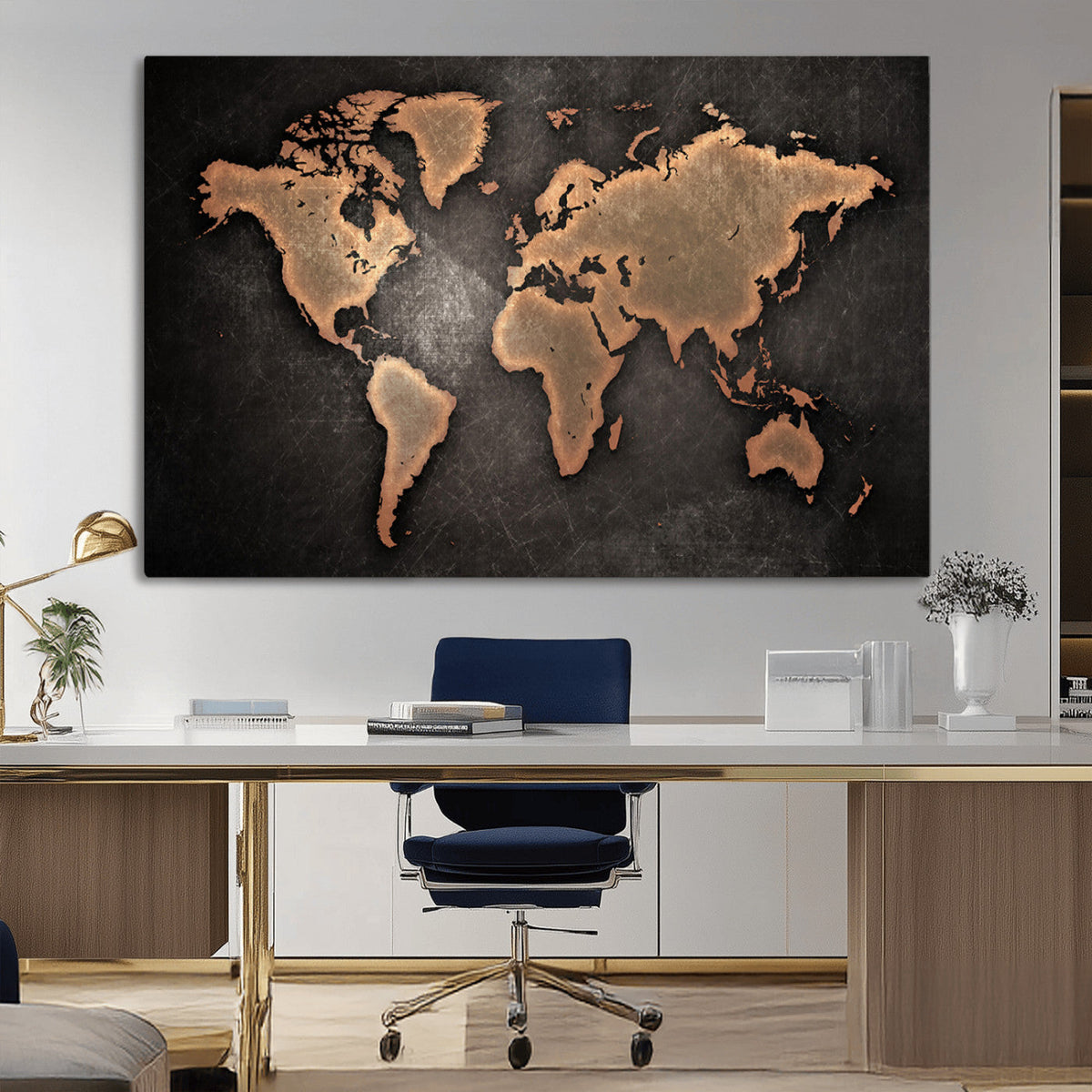 World Map Canvas Print – Framed Travel Map Wall Art for