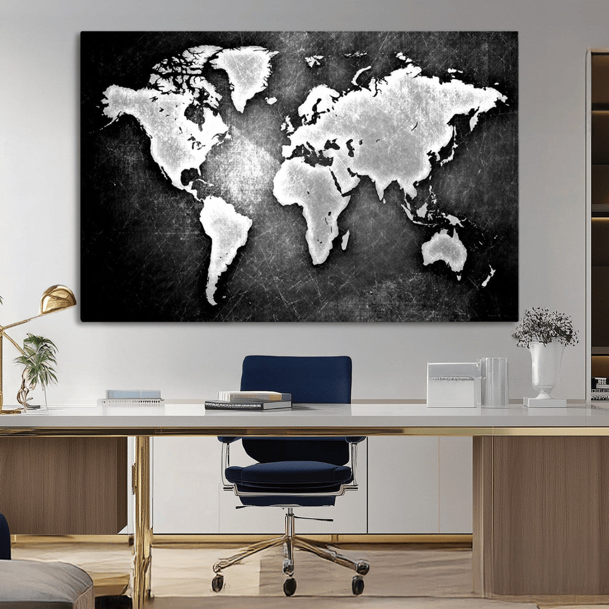 World Map Wall Art Canvas Print – Framed Wall Art for