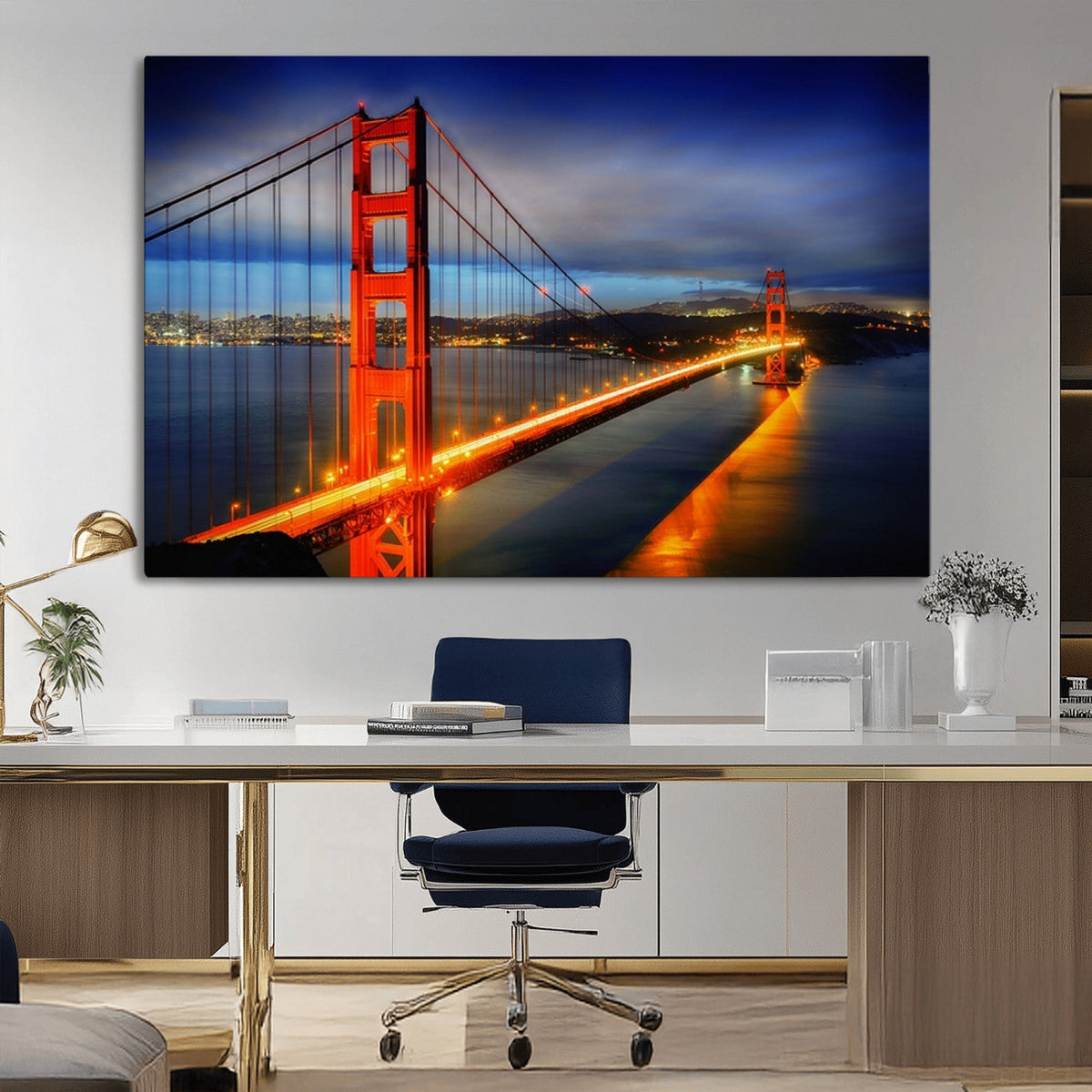 Large Wall Art San Francisco Canvas Print - Wonderful Golden