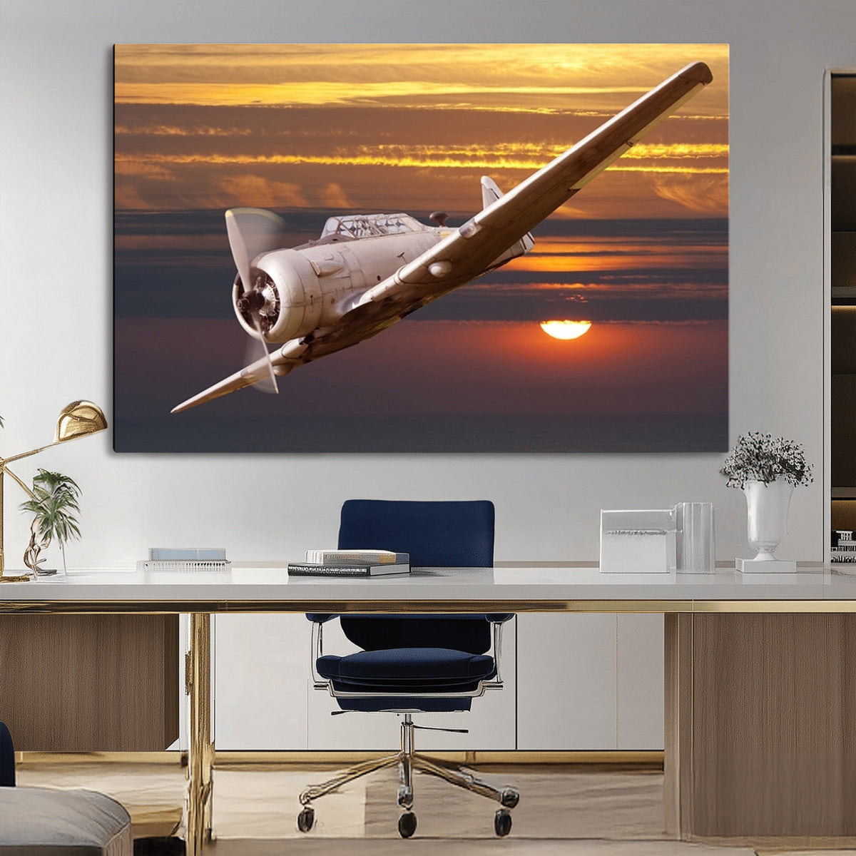 Old War Plane Wall Art Canvas Print