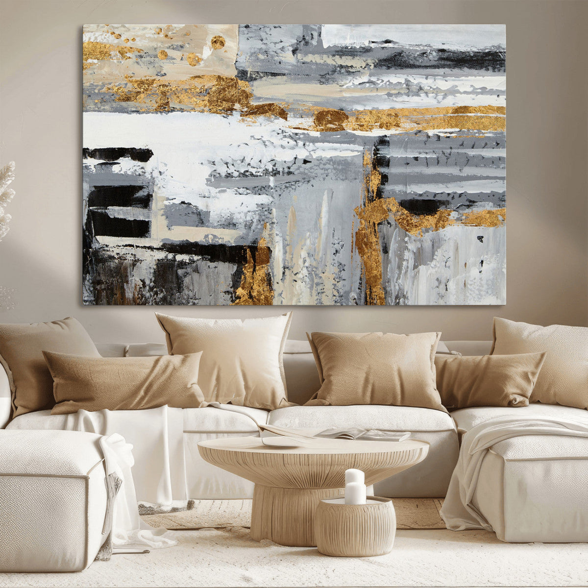 Abstract Painting Canvas Wall Art Print Paint Drip Art Brush
