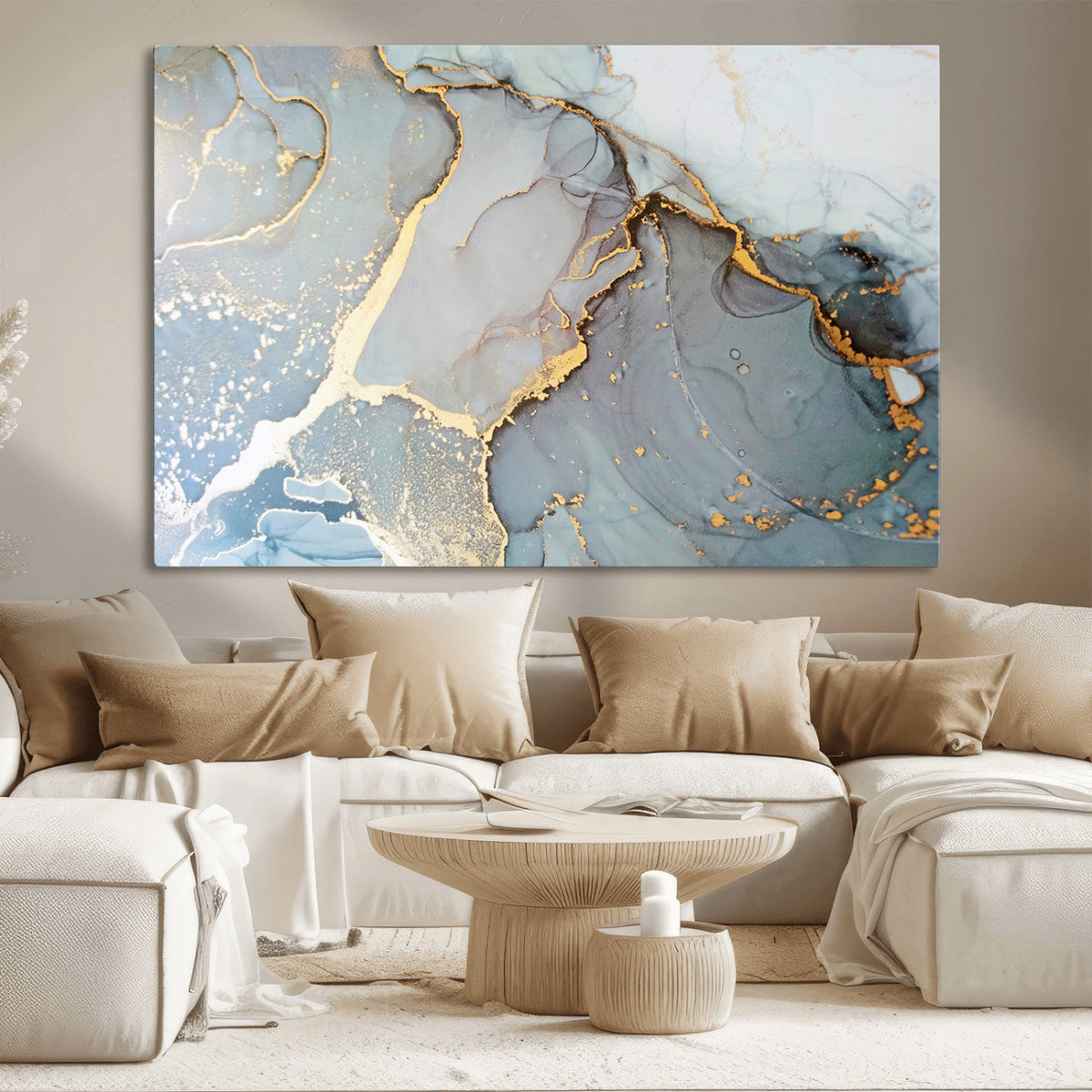 Large Abstract Marble Wall Art Canvas Print for Living Room