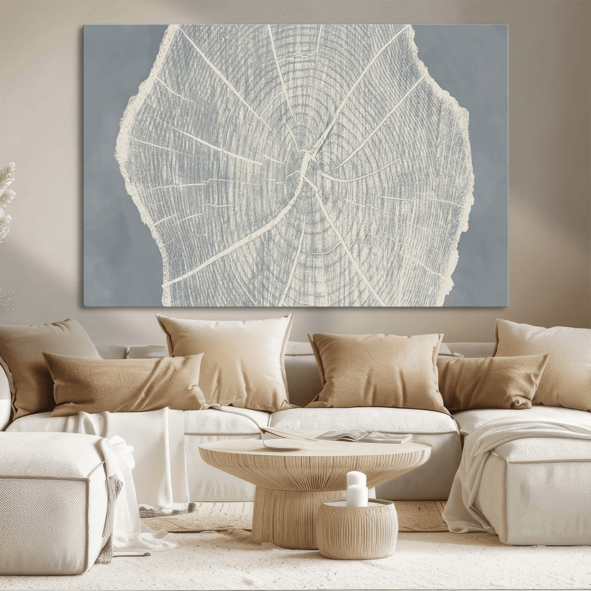 Abstract Tree Ring Wall Art Canvas Print – Nature-Inspired,
