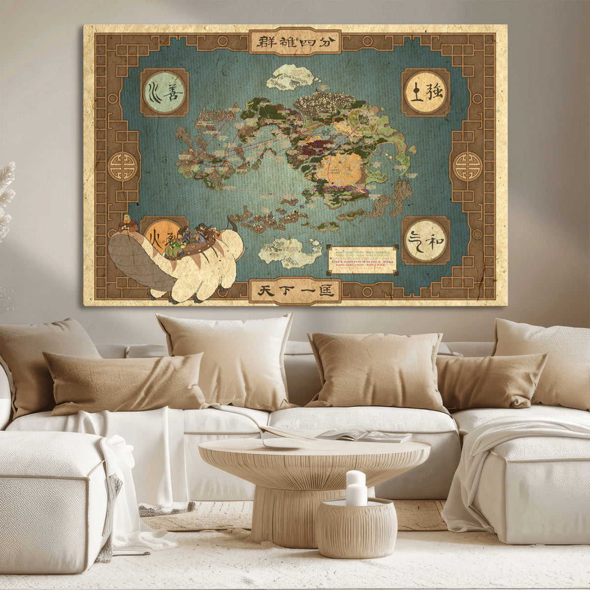 Avatar Wall Art: The Last Airbender Vintage Map - Wall Art
