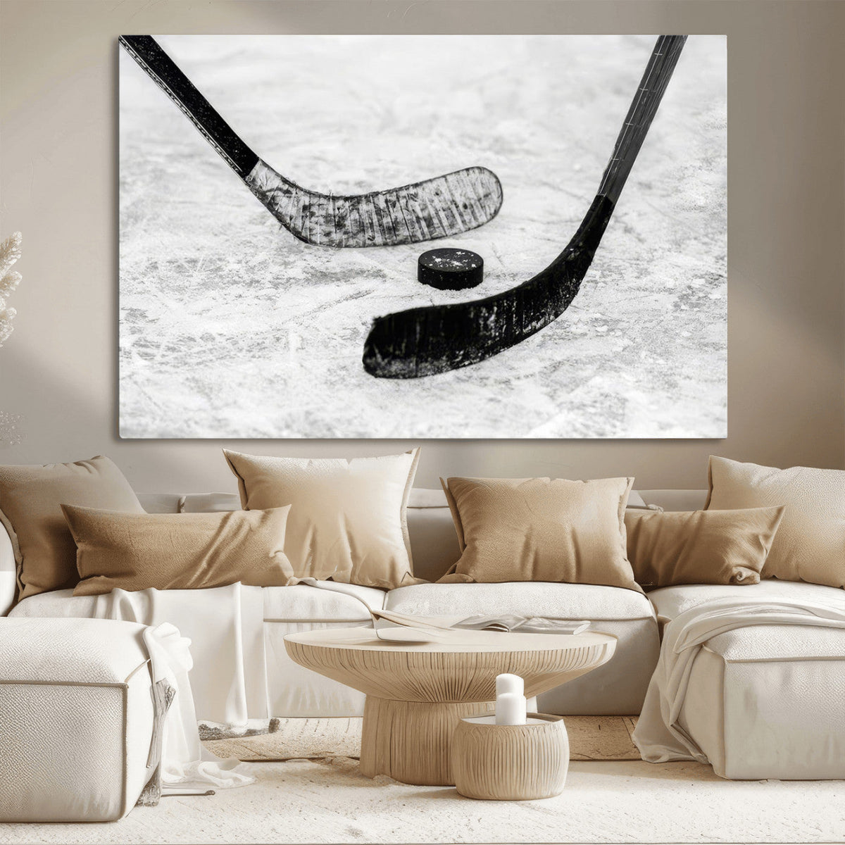 Winter Ice Hockey Sport Canvas Wall Art Print - Hockey Wall