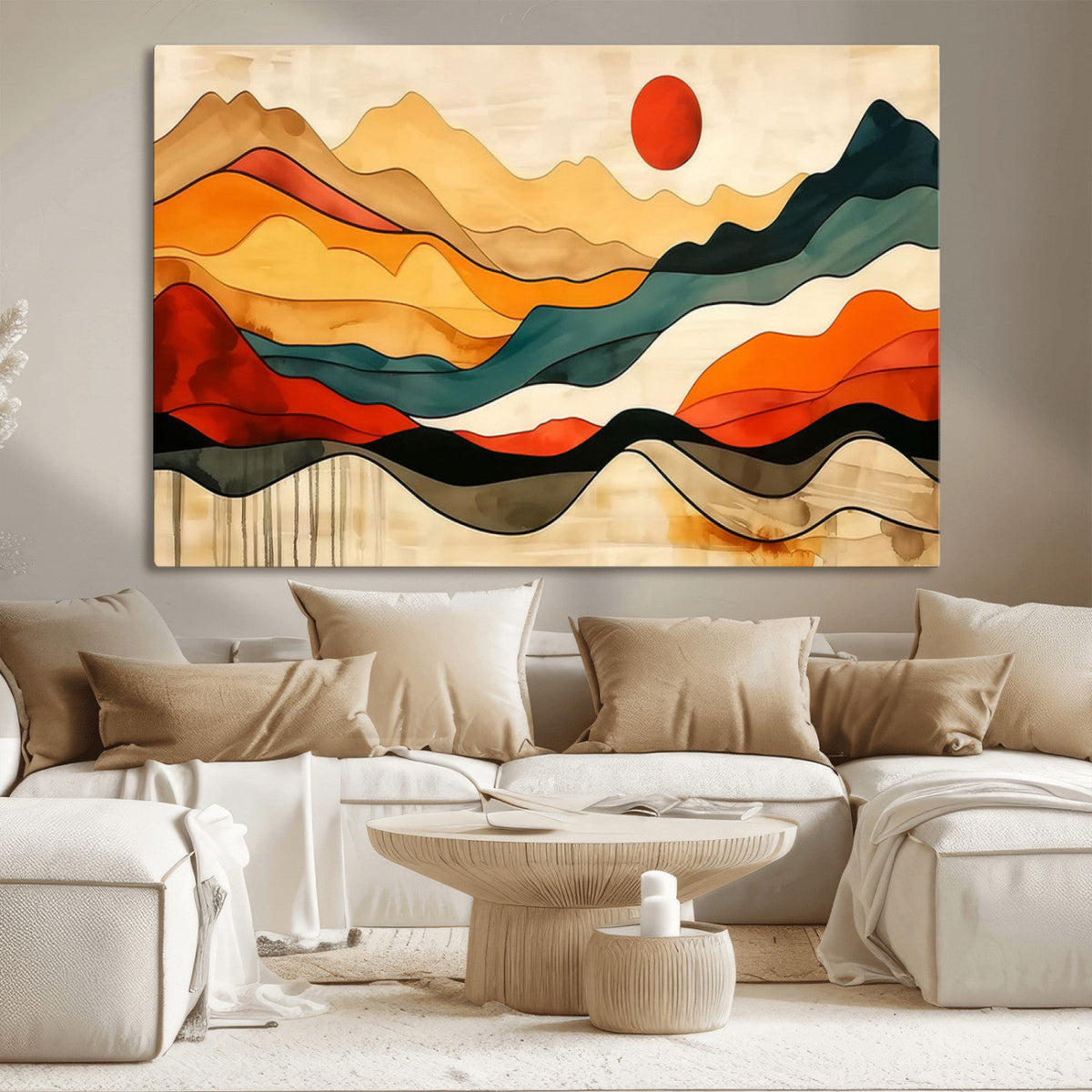 Mid Century Wall Art Print - Abstract Woodland Print -