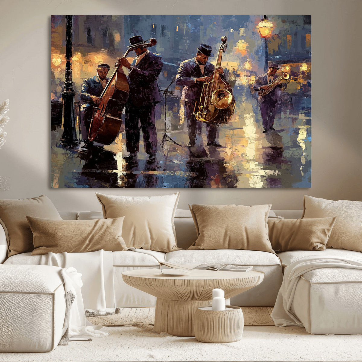 Afro Abstract Jazz Music Wall Art Canvas Print – Colorful