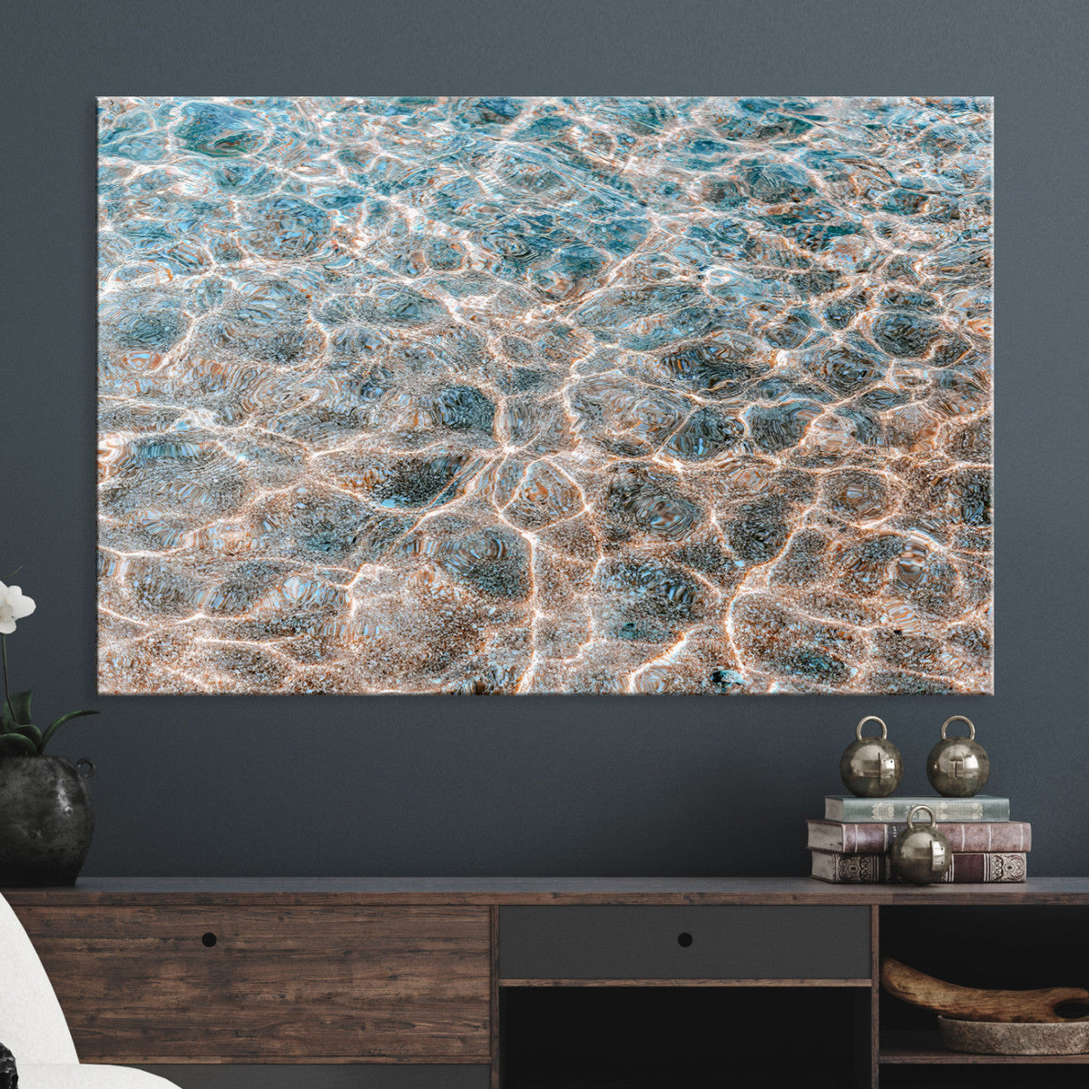 Clear Water Wall Art Canvas Print – Framed Sunlit Ocean