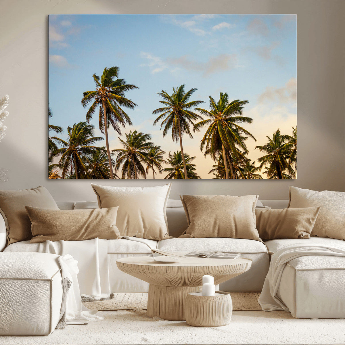 Palm Trees Wall Art Canvas Print – Framed Tropical Vibes Art