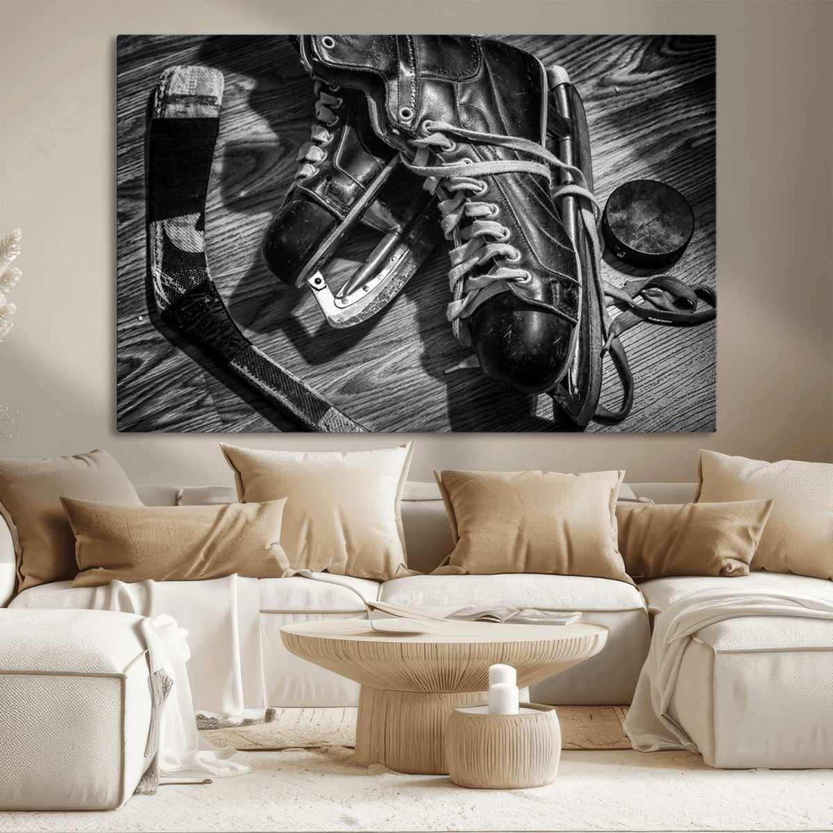 Old Pair of Mens Skates Wall Art Canvas, Men Skates Wall Art