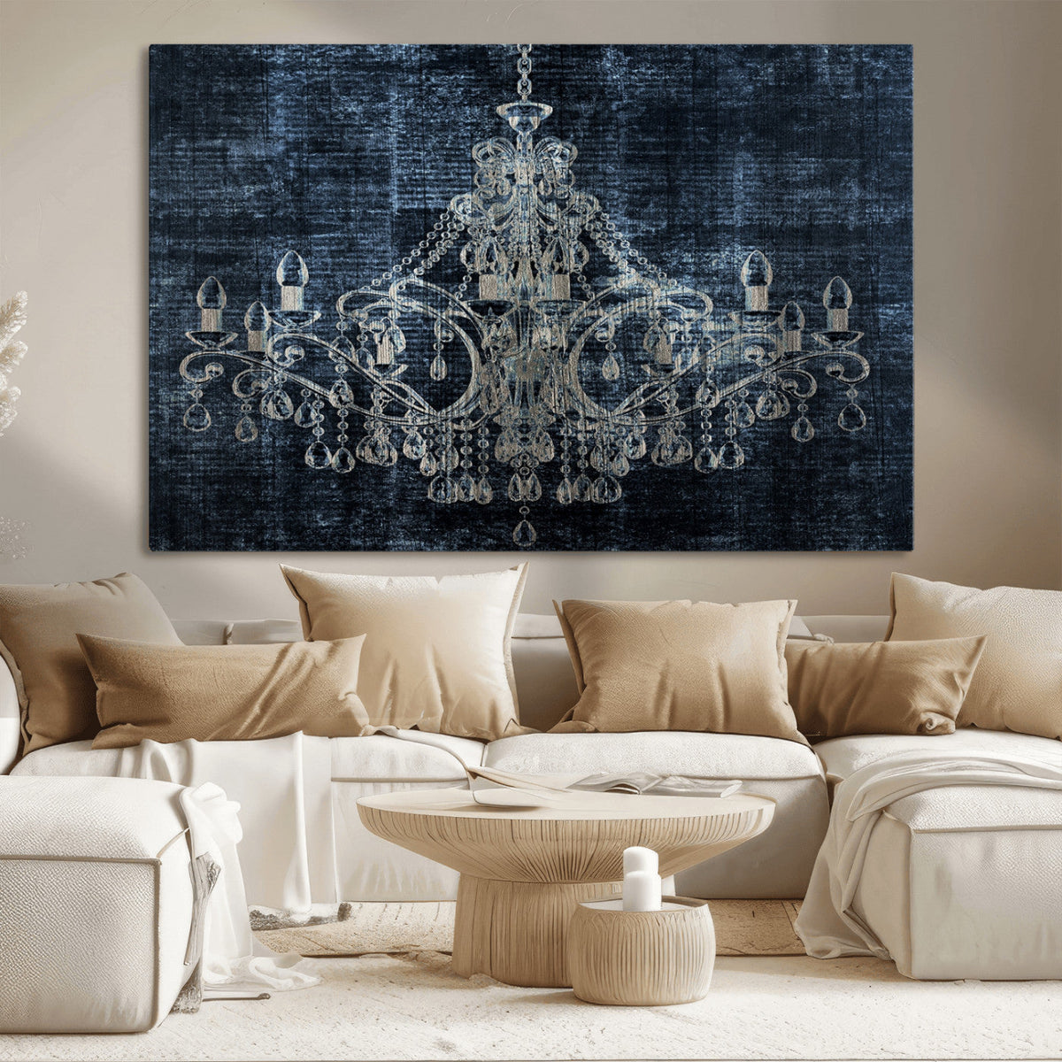 Dark Chandelier Wall Art Canvas Print