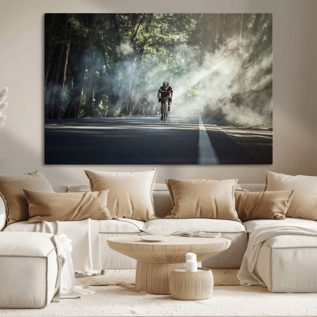 Cycling Road Bike in the Morning, Cycling Road Bike Canvas