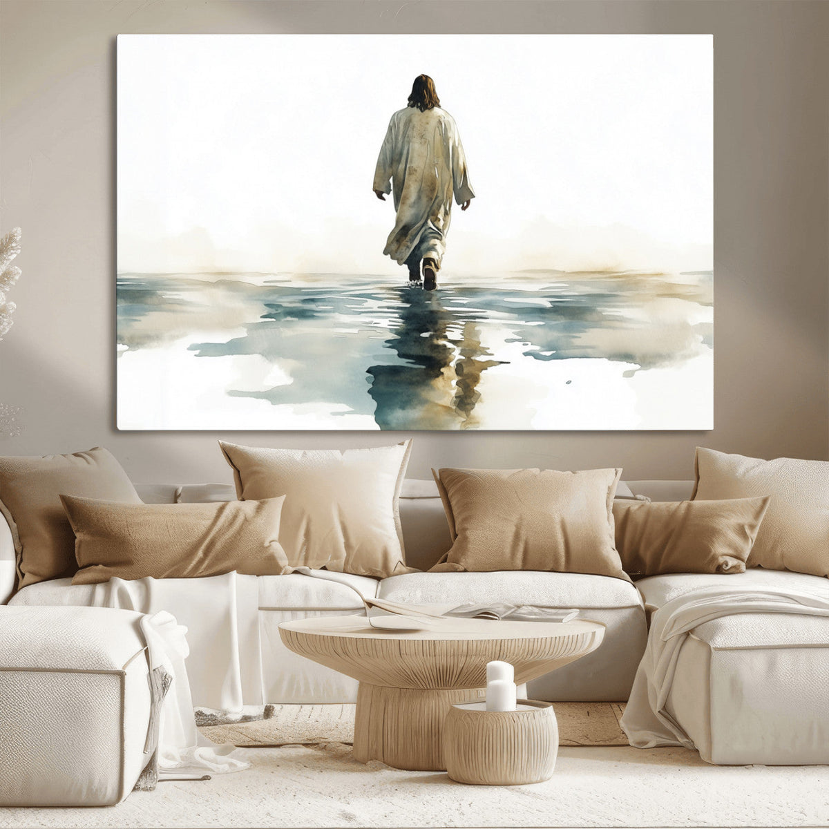 Abstract Jesus Wall Art Canvas Print, Christian Wall Art,