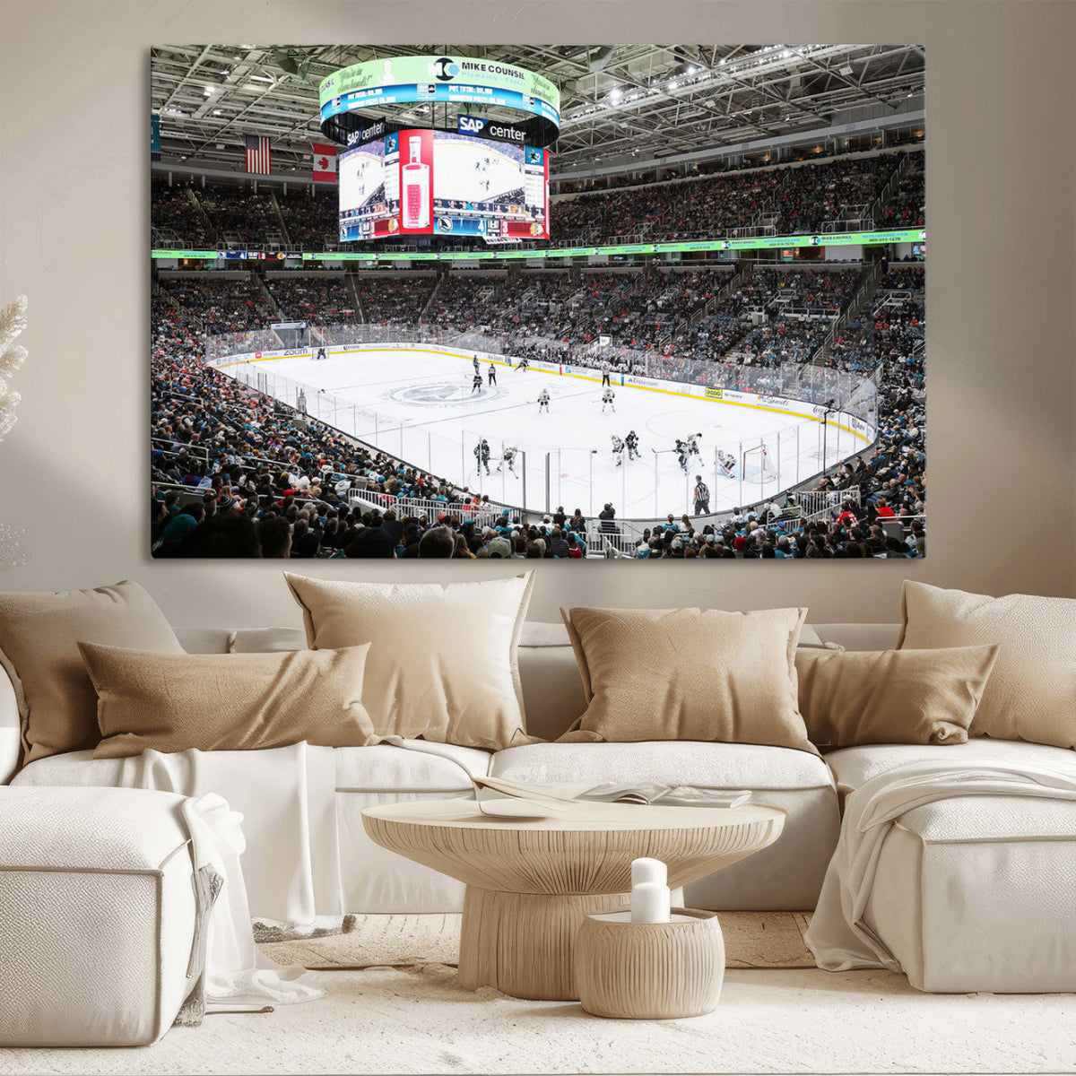 Sharks Arena Blackhawks Sharks Ice Hockey Stadium Wall Art