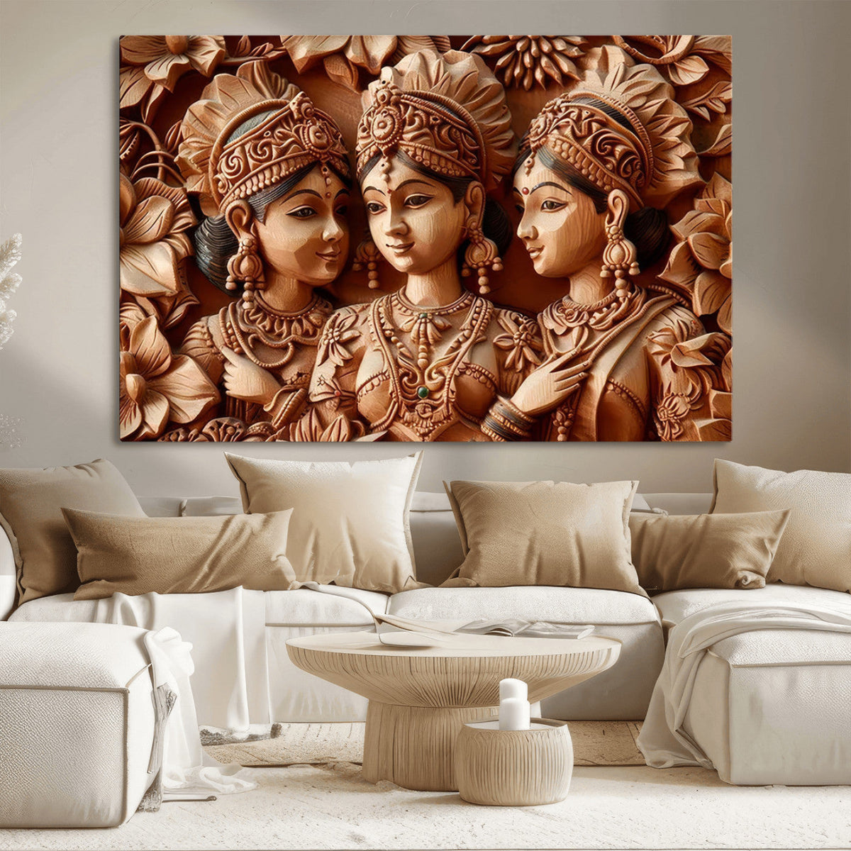 Indian Woman Statue Wall Art Canvas Print