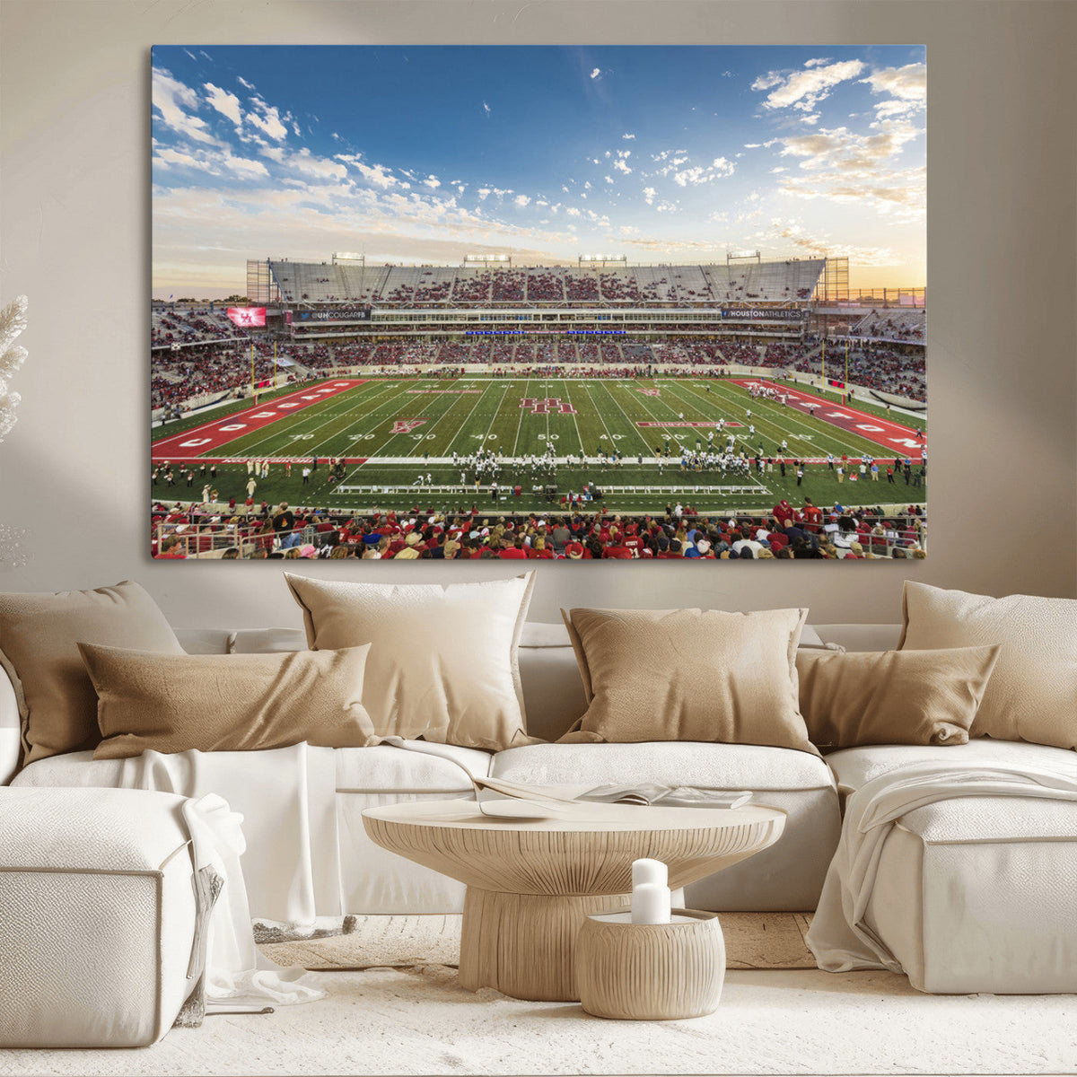 Framed Houston Cougars Football Team Print - Houston TDECU