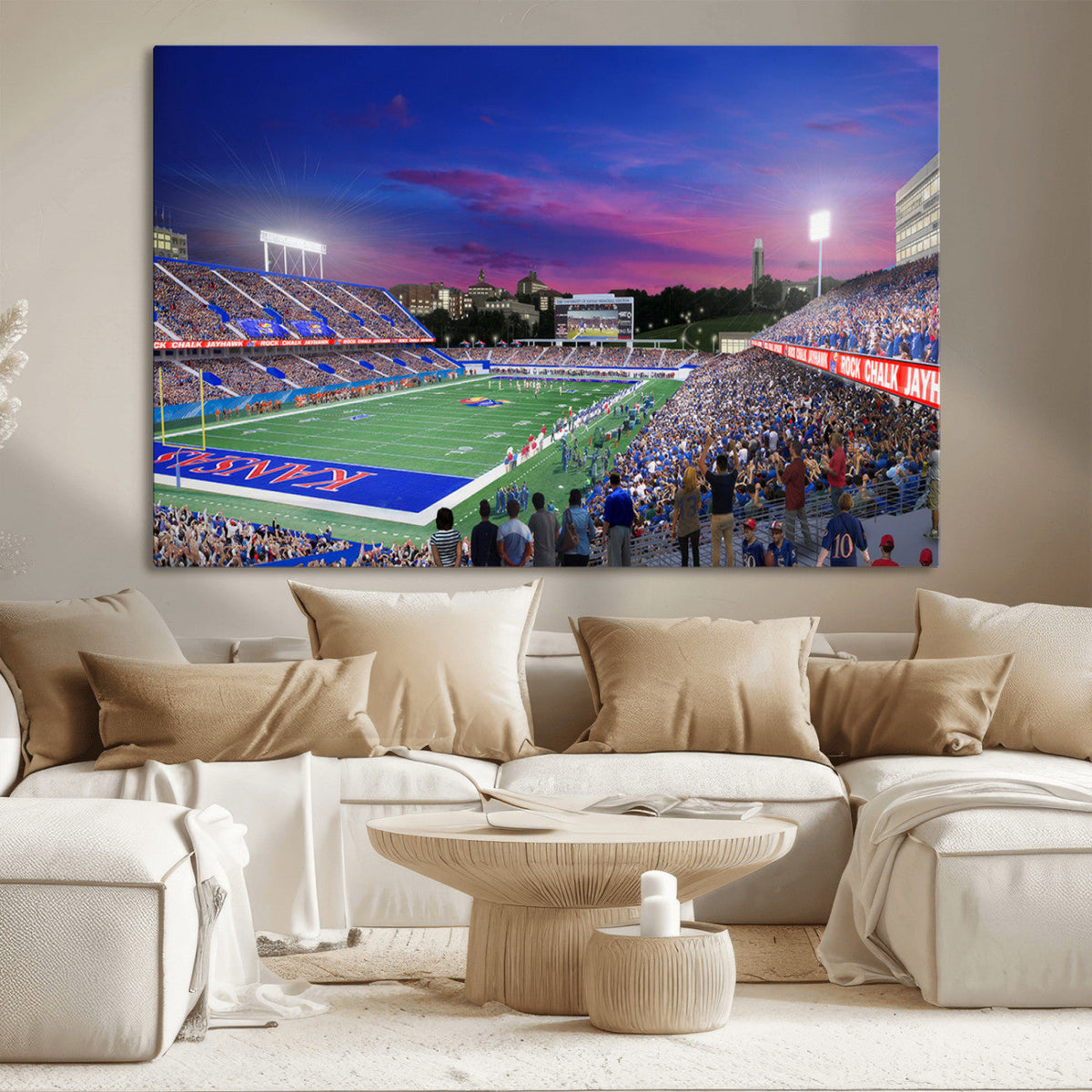 University of Kansas Jayhawks Football Team Print Canvas-