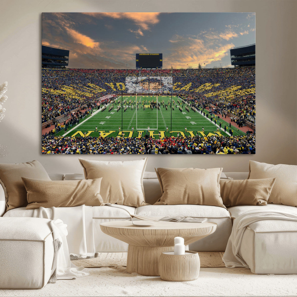 University of Michigan Wolverines Print Canvas, Football