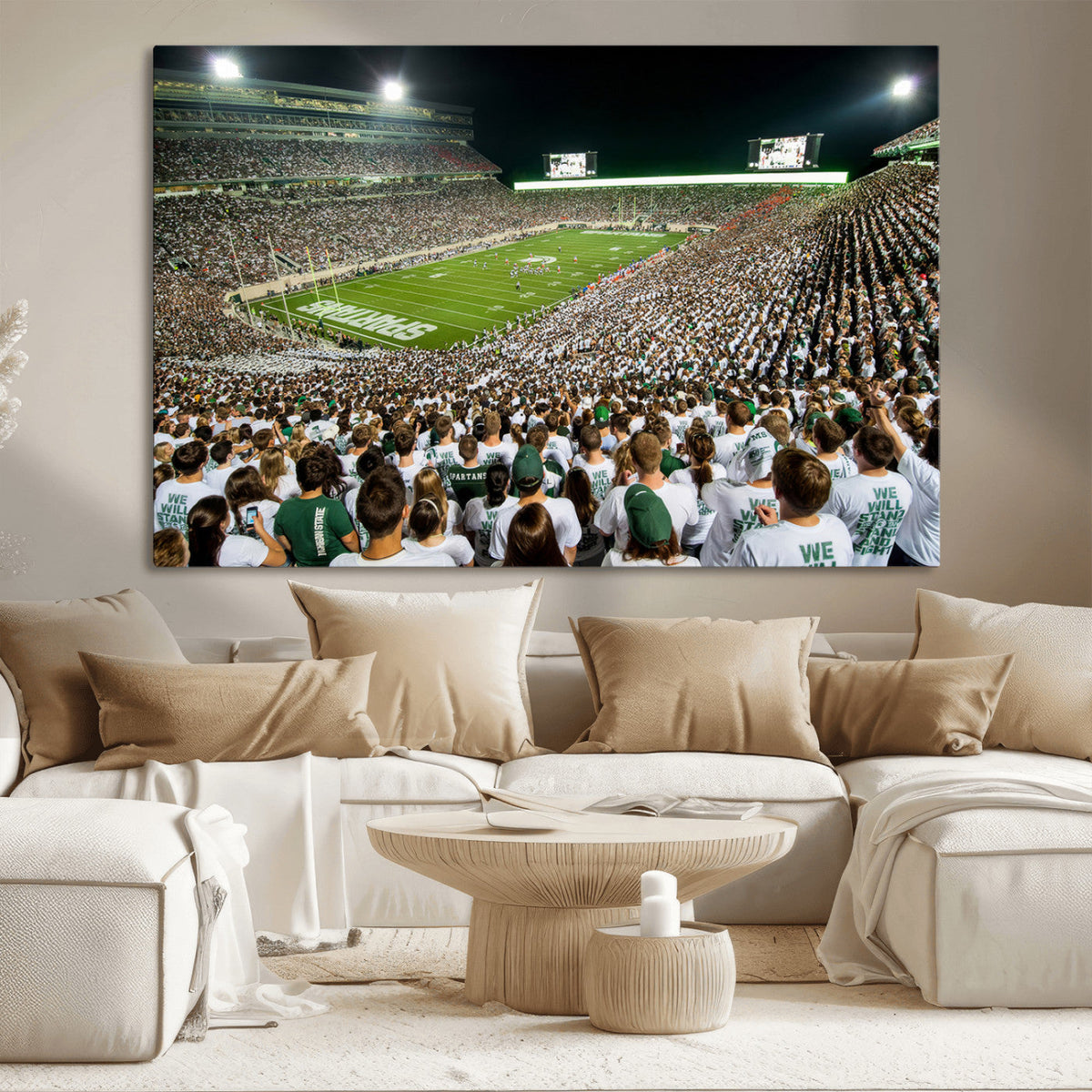 Michigan State Spartans Football Canvas Print - East Lansing