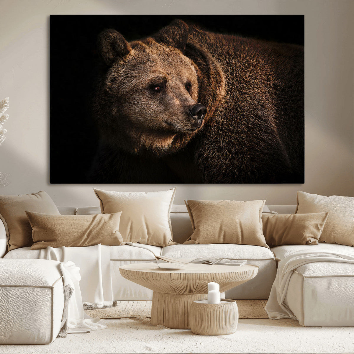 Wild Grizzly 399 Bear Canvas Wall Art Print, Bear Animal