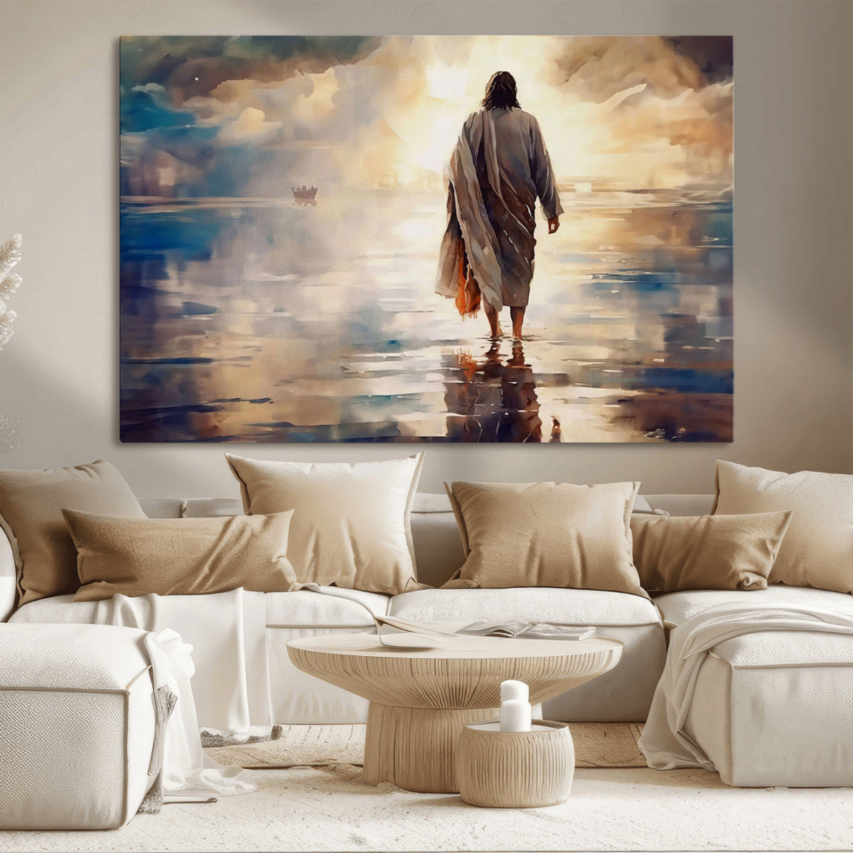 Jesus Walking on Water Wall Art | Ready to Hang Spiritual