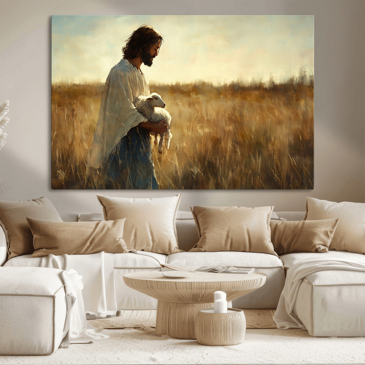 Jesus the Good Shepherd Wall Art Canvas Print -
