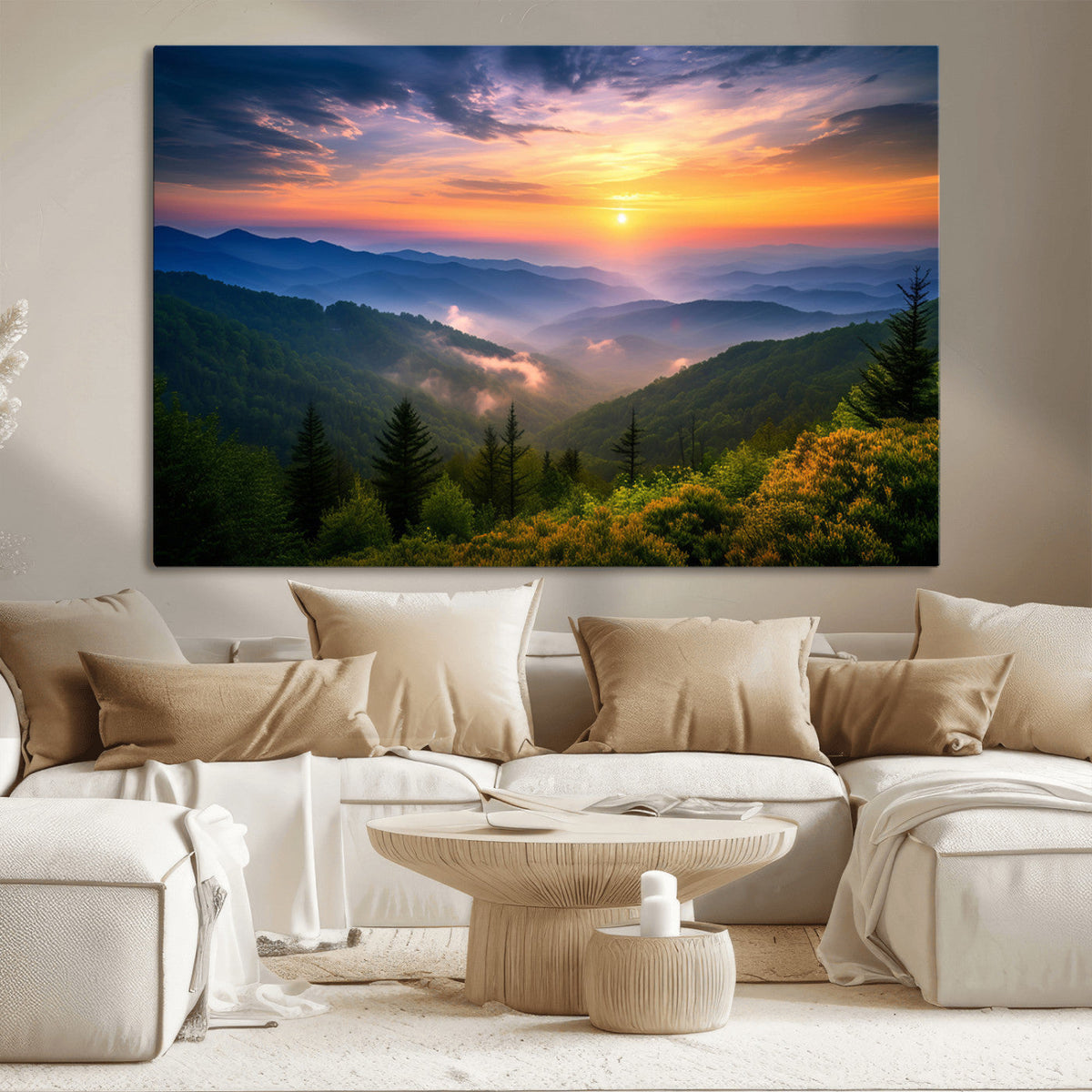 Majestic Mountain Sunrise Print | Landscape Wall Art |