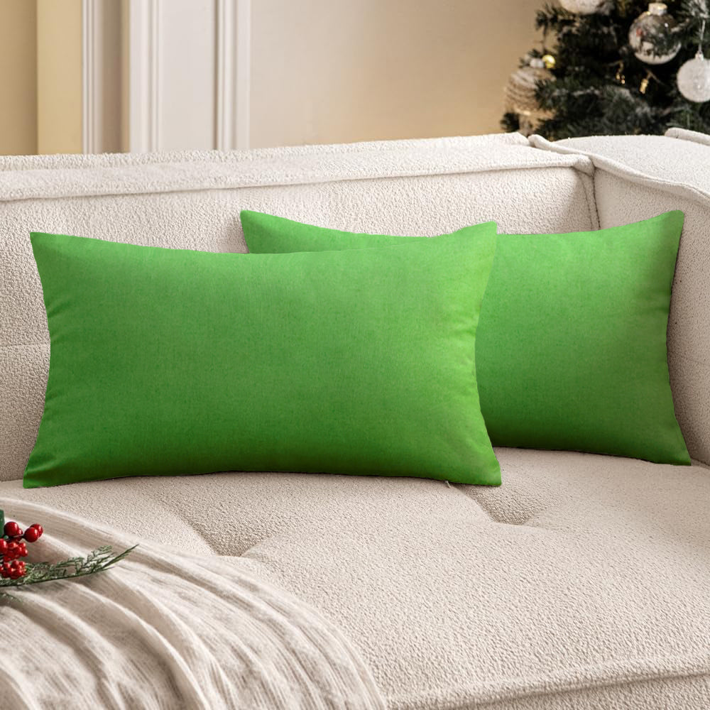 Set of 2 Solid Color Outdoor Waterproof Throw Pillow covers Square 18"x18" or Rectangle 12"x20"