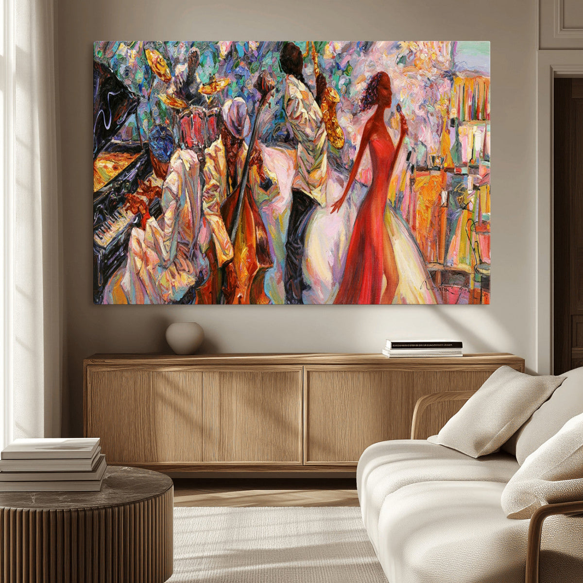 Abstract Afro American Jazz Canvas Wall Art | Music-Inspired