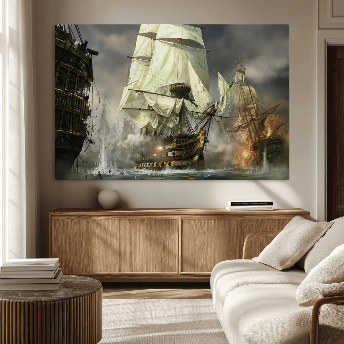 Pirate Ship War Wall Art Canvas Print