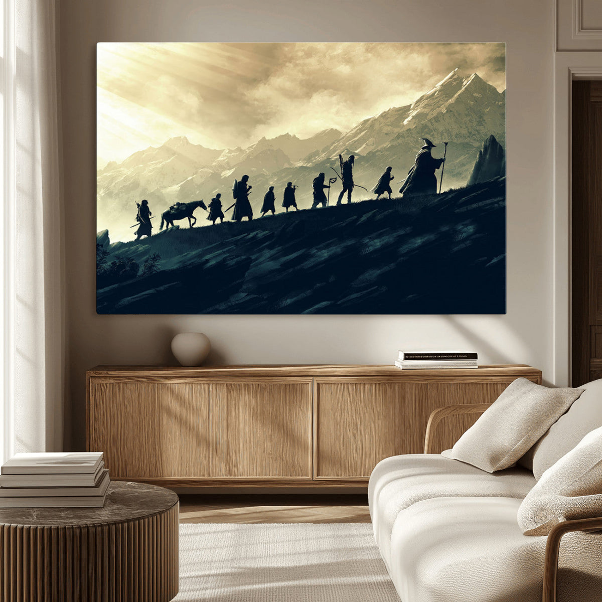 Fellowship Journey Wall Art – Fantasy Adventure Canvas Print