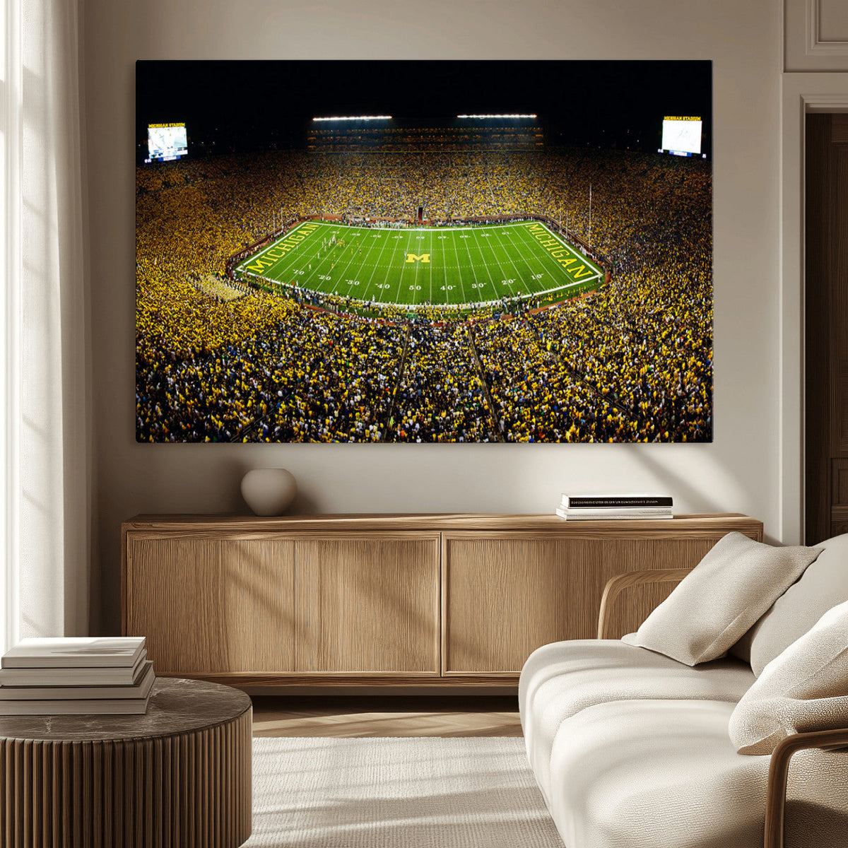 Stadium in Michigan Wall Art Canvas Print, Framed American