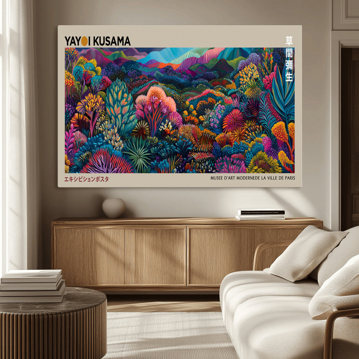 Framed Japanese 1986 Wall Art Print, Yayoi Kusama 1986 Wall
