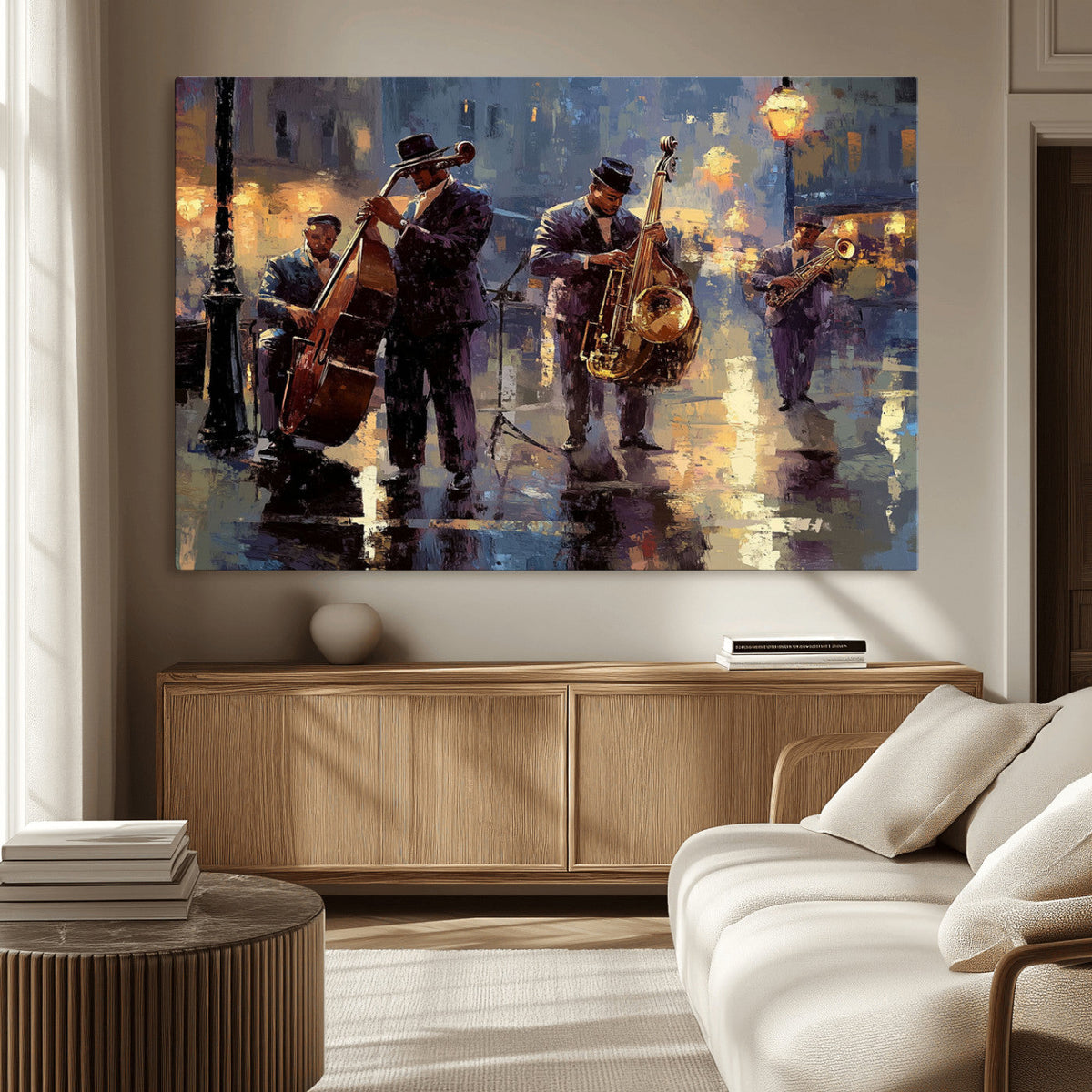 Afro Abstract Jazz Music Wall Art Canvas Print – Colorful