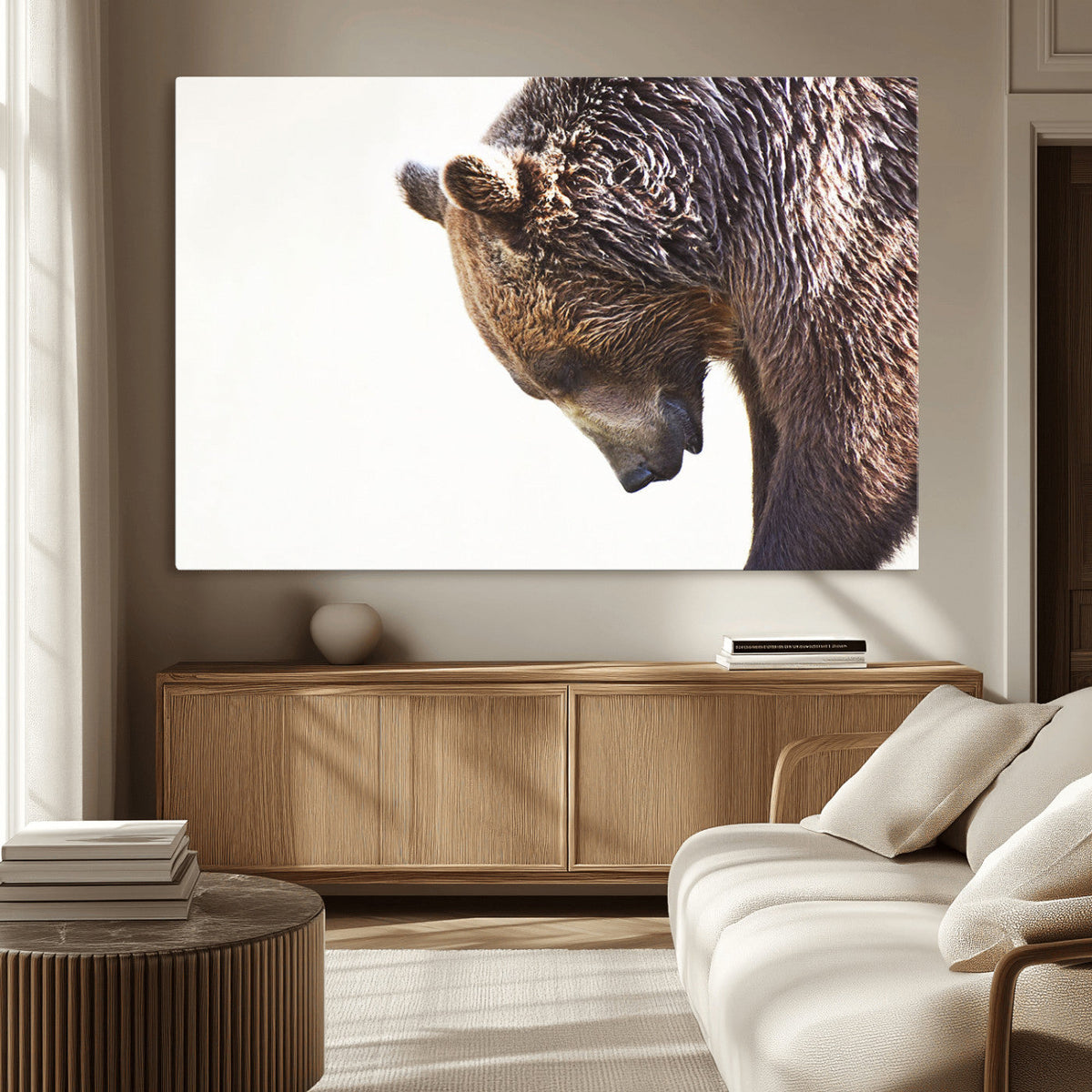 Grizzly Bear Canvas Wall Art Print – Framed Wildlife Nature